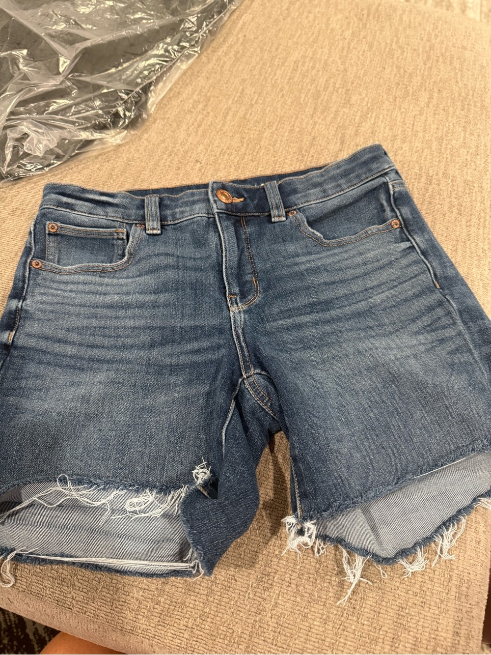 American Eagle Outfitters Distressed Blue Denim Cutoff Shorts